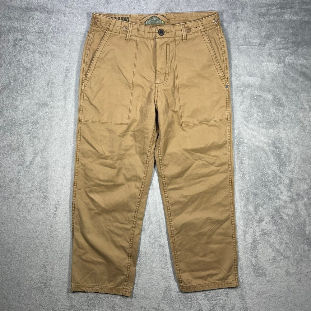 U.S. Army Fatigue Pants Mens 34x30(27.5)Tan 1st Infantry Division Utility Pocket